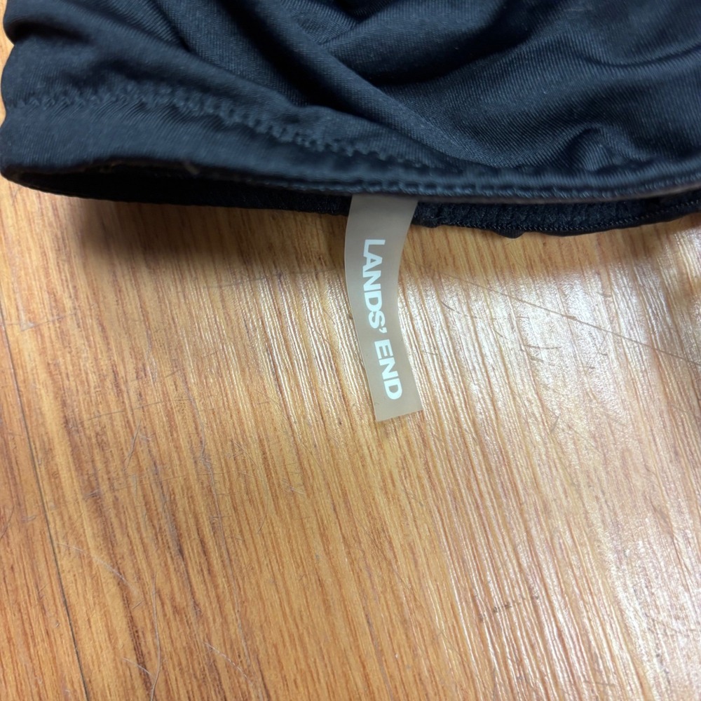 Lands End Black Ruched One Piece Tummy Control Swimsuit Size 2 Square Neck NWT - Picture 5 of 8